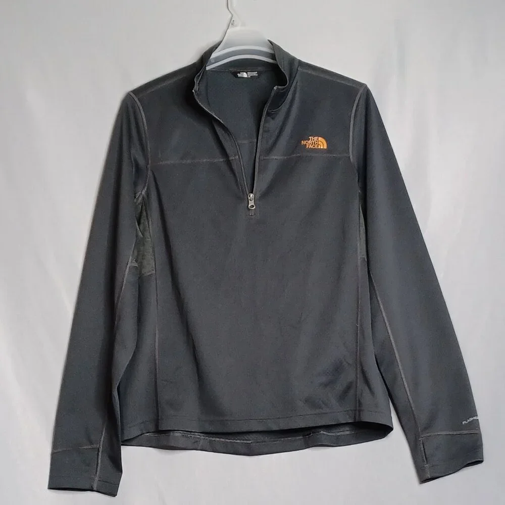 The North Face Flash Dry Top Mens Large Dark Gray 1/4 Zip Long Sleeve Activewear - Picture 3 of 9